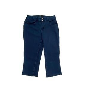 Ashley Stewart Capri Women's size 12 Dark Wash Blue Denim jeans